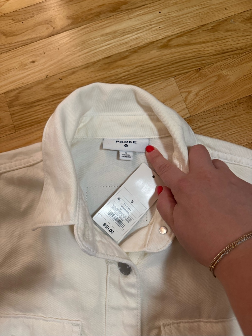 NWT Parke x Target Cream Oversized Button-Front Jacket - Picture 5 of 8